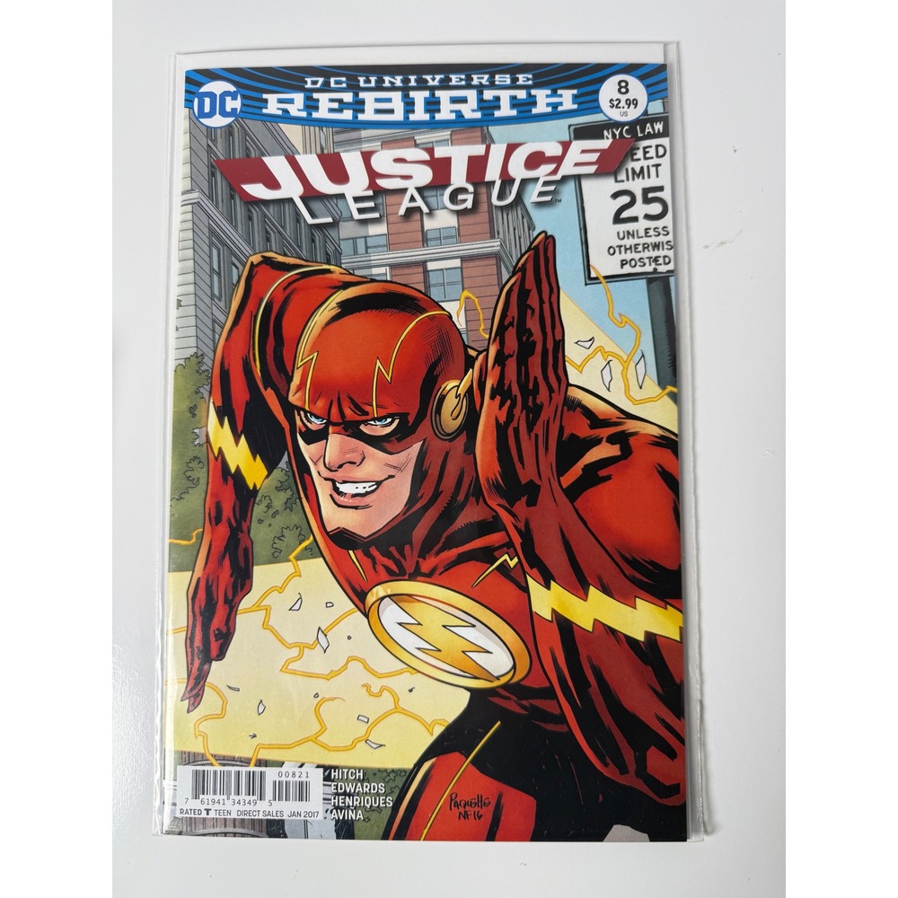 DC Rebirth Justice League 8 2017 Flash Cover Bryan Hitch Yanick Paquette Art